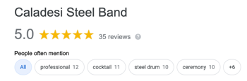 Caladesi Steel Band Google Reviews
